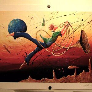 Marcus Glenn Floatin With The Mojo Plate Signed Music Serigraph Art Print 2009